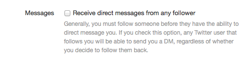 Twitter direct messages from followers