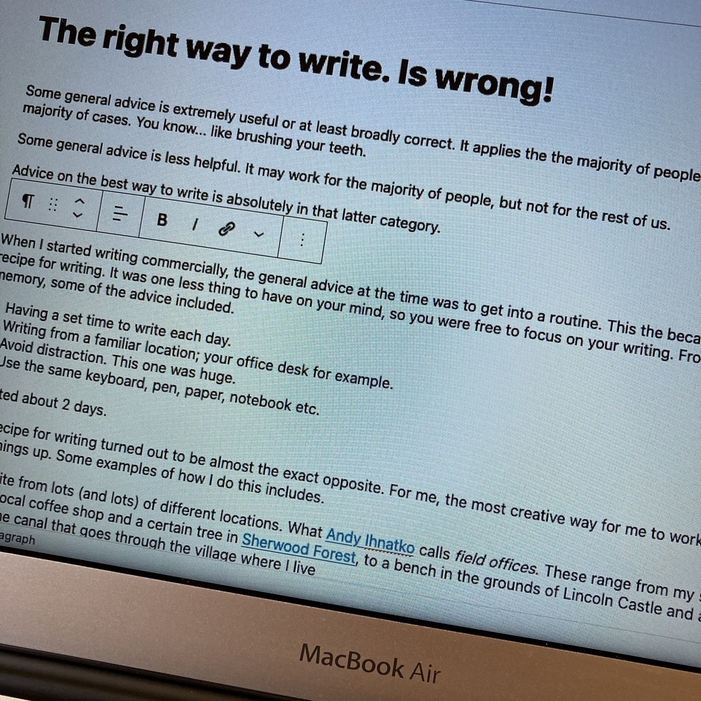 The right way to write. Is wrong