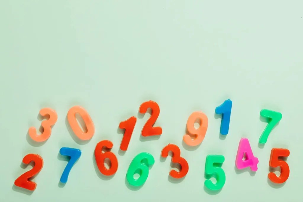 colorful plastic numbers for kids to learn from